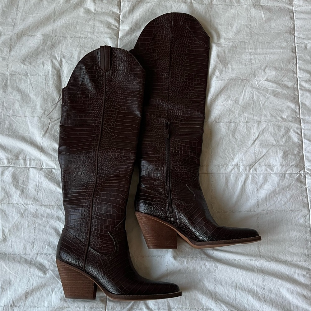 Over the knee cowboy boots